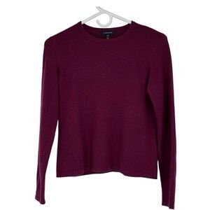 Land’s End Size Small (6-8) Maroon Burgundy 100% Cashmere Crew Neck Sweater